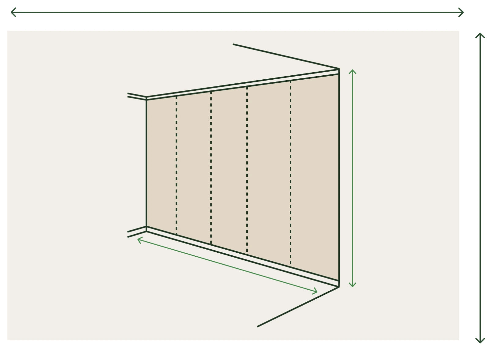 Standard wall measurement diagram showing width and height measurements