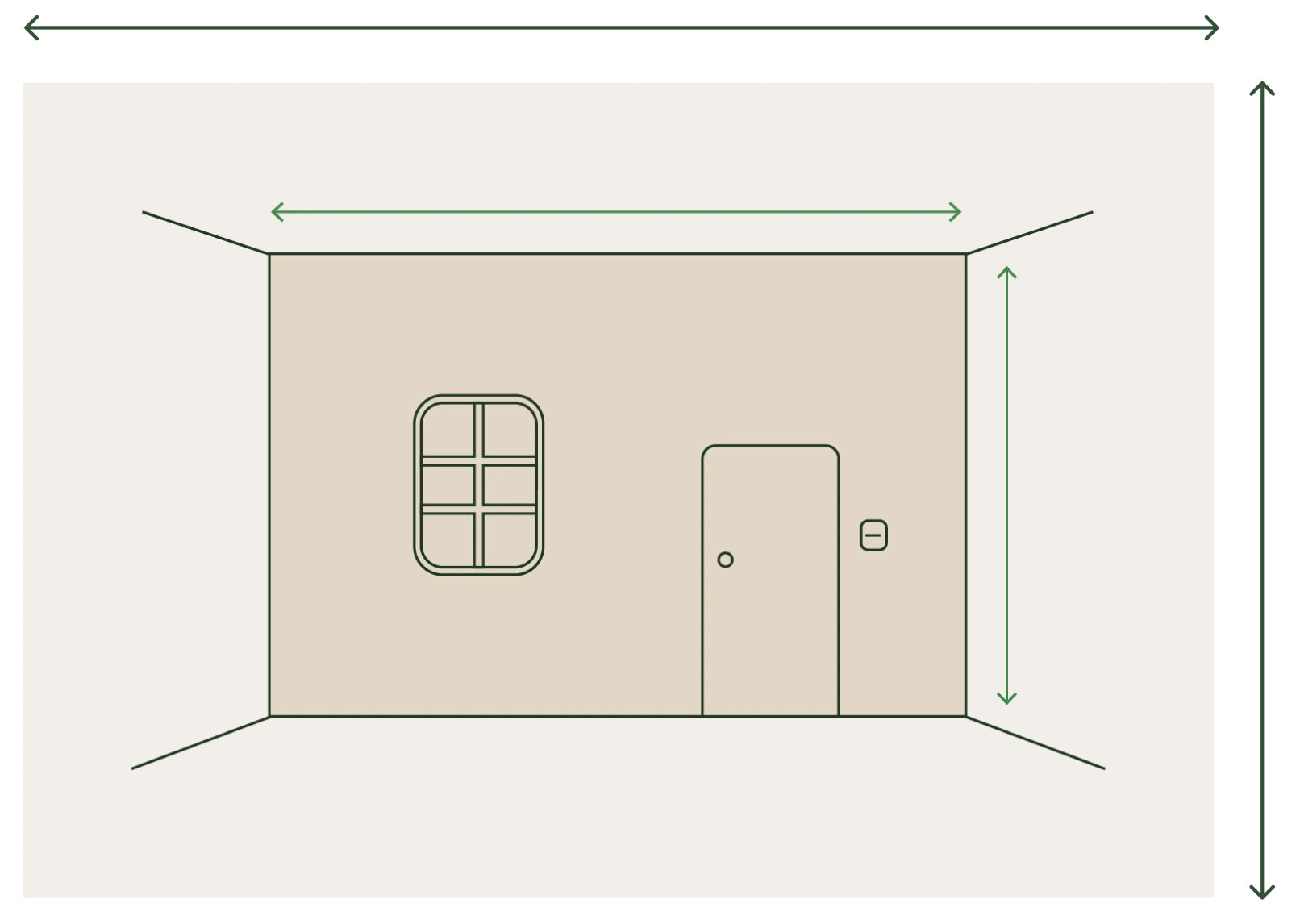 Wall with doors and windows measurement diagram