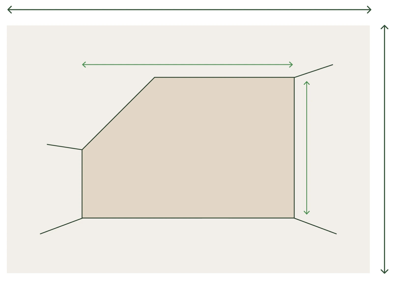 Sloped walls measurement diagram